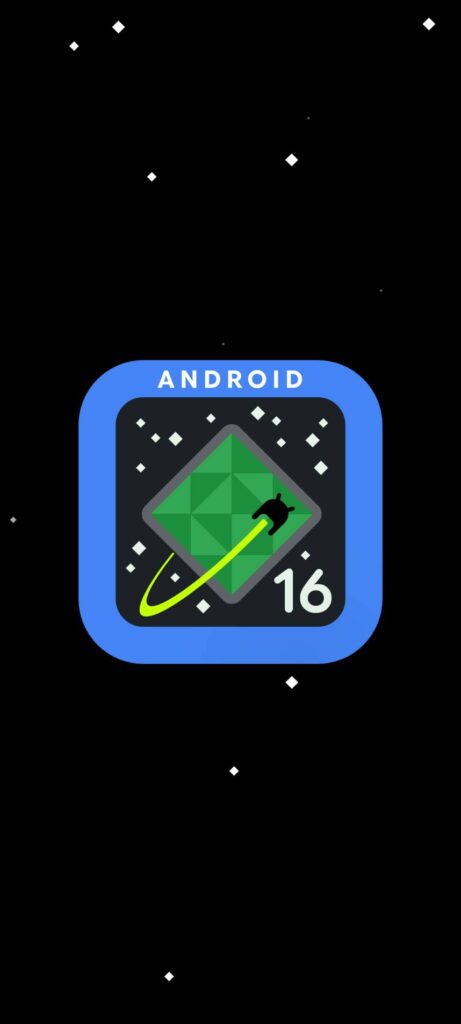 Android 16のイースター開始画面
